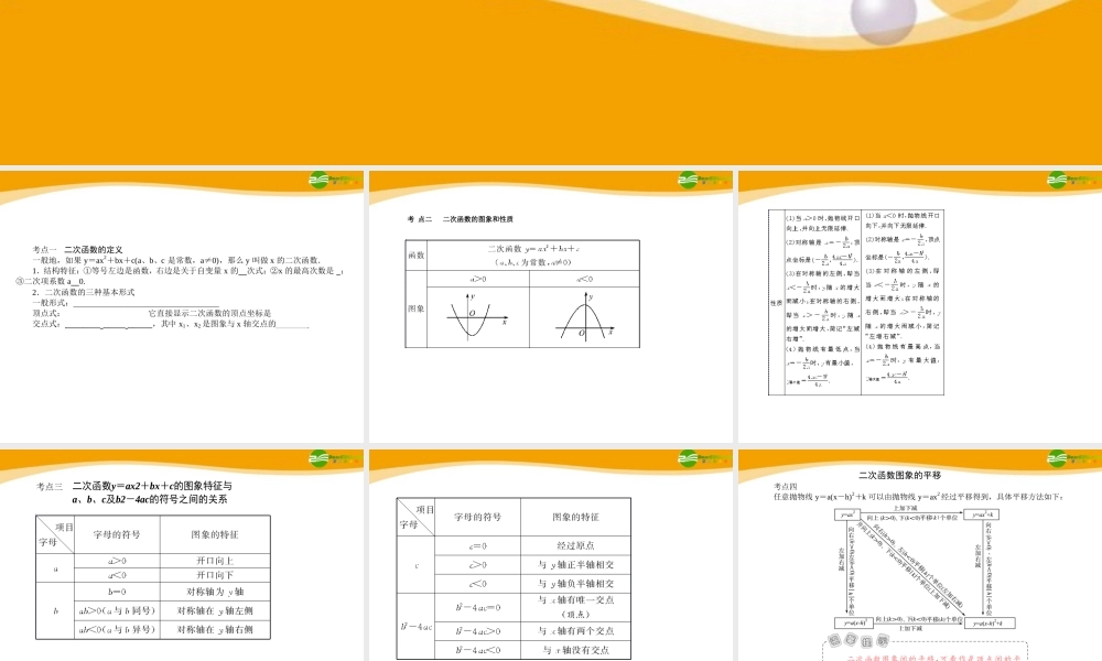 中考数学专题复习 第16讲 二次函数课件  课件