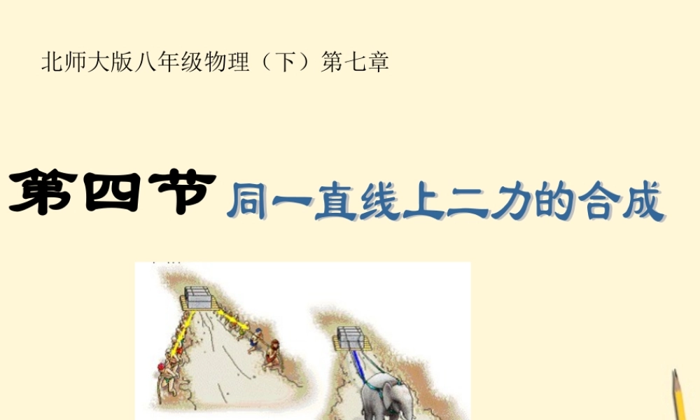 八年级物理下册 7.5(同一直线上二力的合成)课件 北师大版 课件