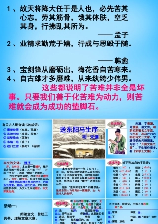 初级八年级语文下册 24(送东阳马生序)课件 (新版)新人教版 课件