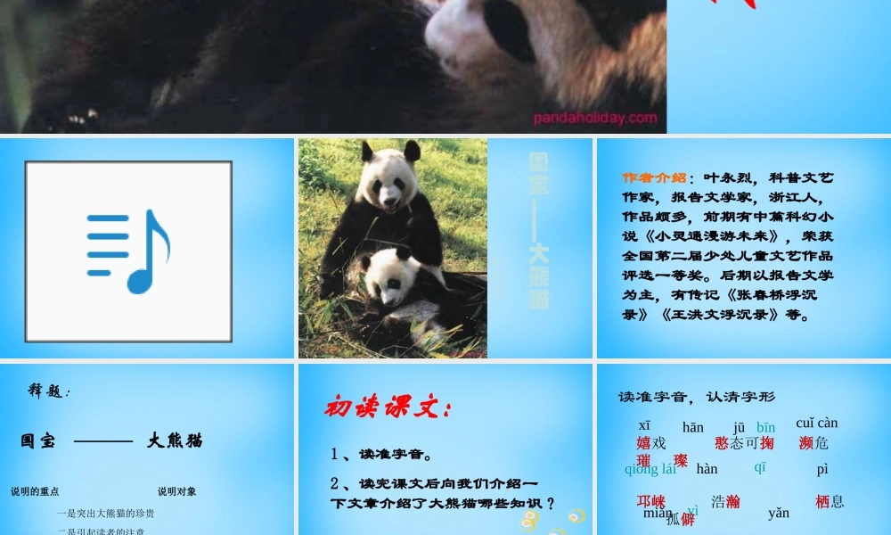 中学七年级语文下册 第17课 国宝—大熊猫课件 (新版)苏教版 课件