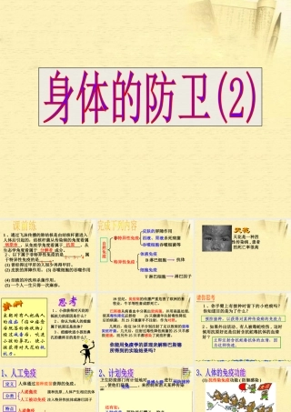 八年级生物下册 6.3.3身体的防卫课件 苏科版 课件
