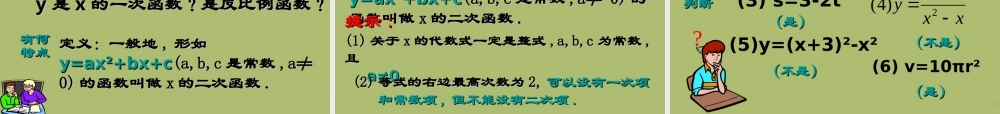 九年级数学下册 261 二次函数课件2 (新版)华东师大版 课件