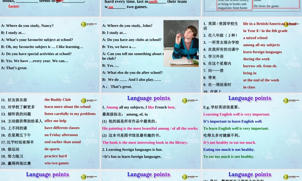 八年级英语上册 Unit 2 School Life Reading 2课件 牛津版 教案-2