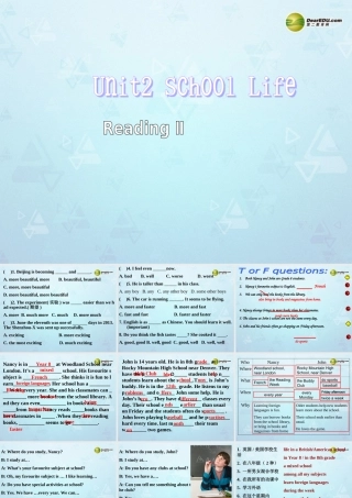 八年级英语上册 Unit 2 School Life Reading 2课件 牛津版 教案-2