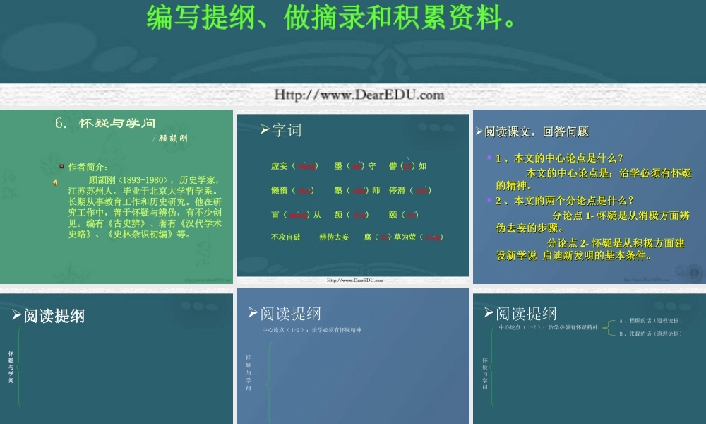 九年级语文怀疑与学问课件 人教版 课件