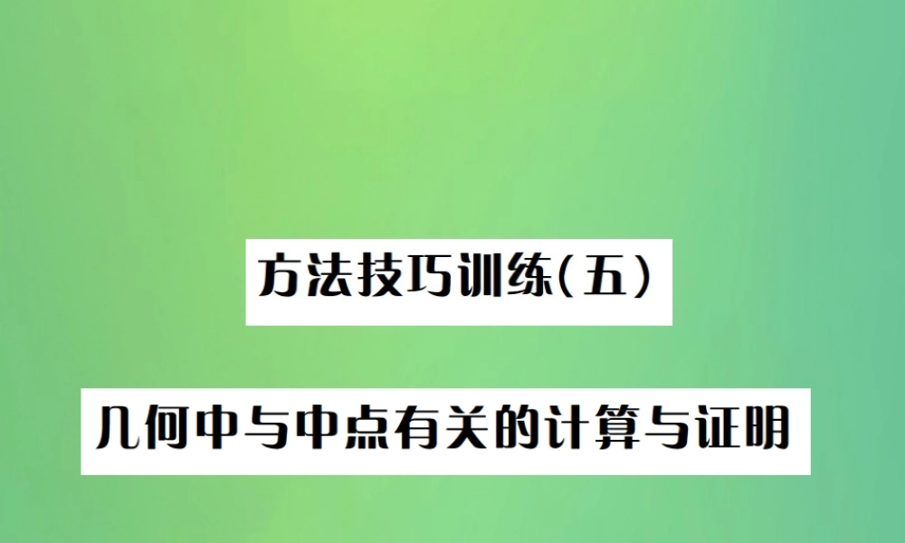 中考数学复习 第五单元 四边形 方法技巧训练(五)几何中与中点有关的计算与证明课件