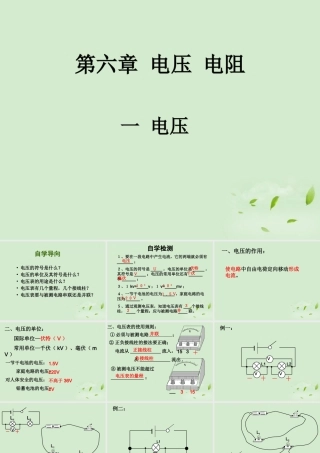 八年级物理下册 第一节电压优秀课件 人教新课标版 课件