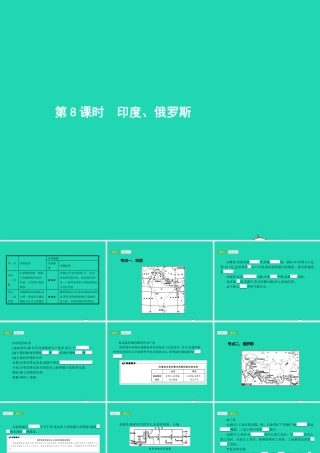 中考地理 第一编 基础篇 第二部分 世界地理下第8课时 印度 俄罗斯课件