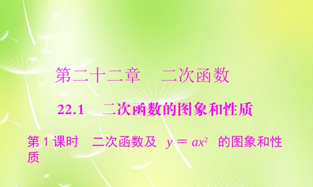九年级数学上册 221 图像和性质课件 (新版)新人教版 课件