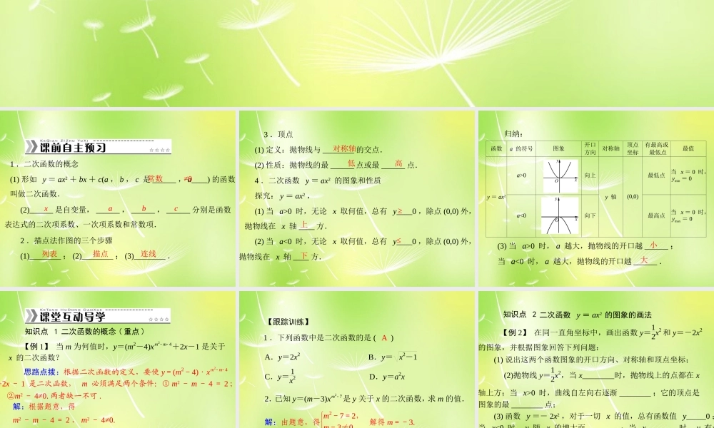 九年级数学上册 221 图像和性质课件 (新版)新人教版 课件