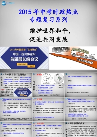 中考政治时政热点专题复习 维护世界和平，促进共同发展课件