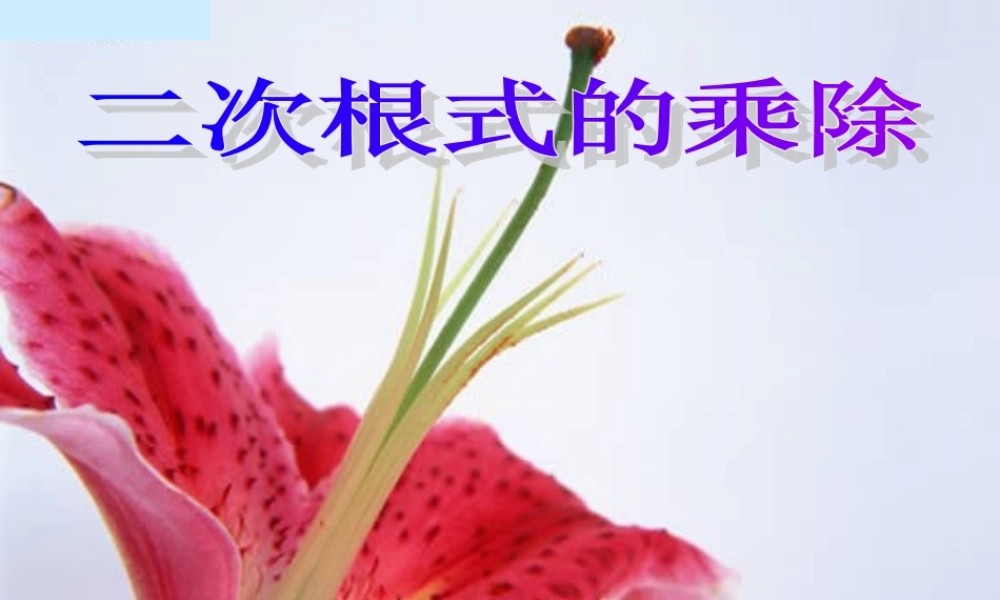 九年级数学上册 二次根式的乘除(1)课件 新课标人教版 课件