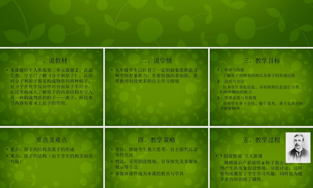 中学九年级化学上册 3.2 原子的结构课件 (新版)新人教版 课件