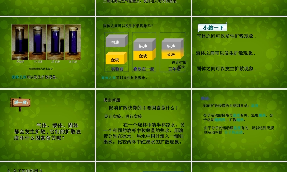 九年级物理全册 131 分子热运动课件 (新版)新人教版 课件