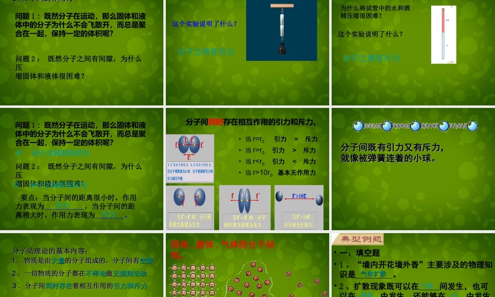 九年级物理全册 131 分子热运动课件 (新版)新人教版 课件