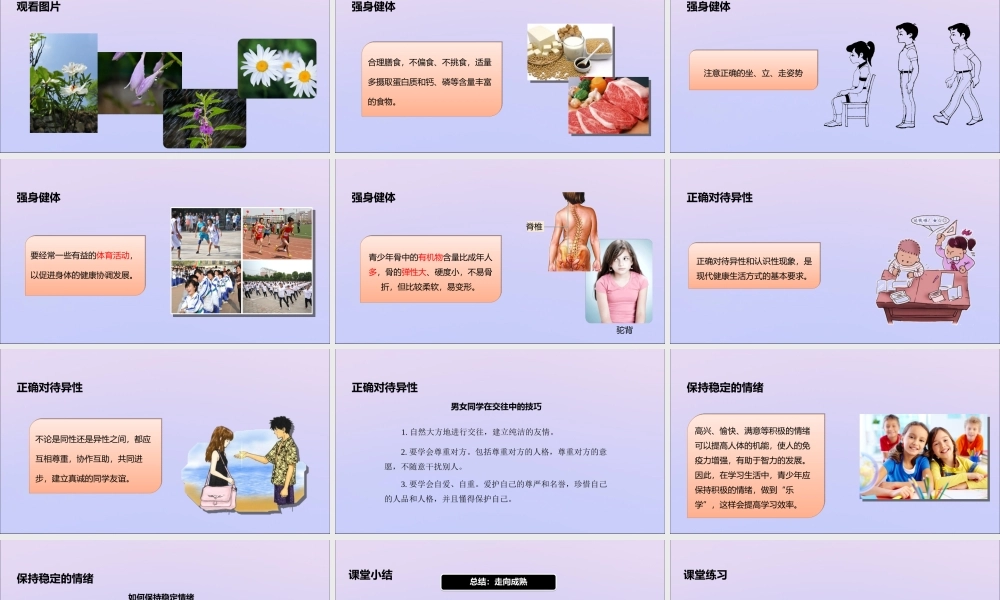 八年级生物上册 第四单元 物种的延续 第三章 人类的生殖和发育 第三节 走向成熟课件(新版)济南版 课件
