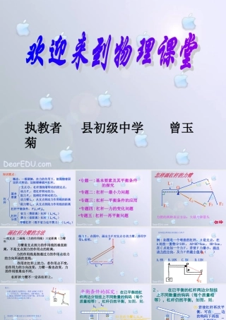 九年级物理简单机械 杠杆的专题复习课课件 人教版 课件