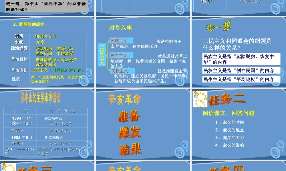 八年级历史上册 第8课(辛亥革命)课件  北师大版 课件