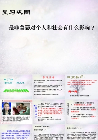 中学七年级政治下册 第十七课 第2框 面对生活中的是非善恶课件 鲁教版 课件