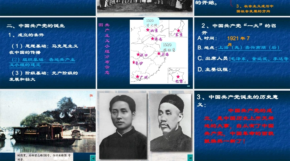 八年级历史上：第10课(五四爱国运动和中国共产党的成立)课件(人教新课标) 课件