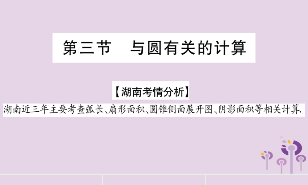 中考数学复习 第一轮 考点系统复习 第6章 圆 第3节 与圆有关的计算导学课件