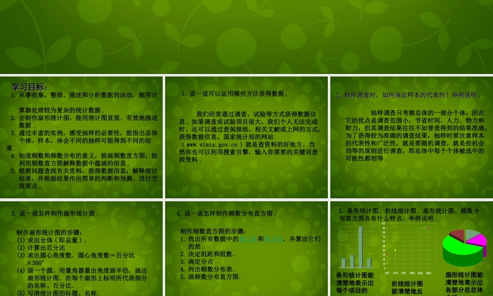 中学七年级数学上册 第六章 数据的收集与整理回顾与思考课件 (新版)北师大版 课件