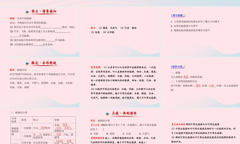 九年级物理下册 源和能源危机课件 (新版)粤教沪版 课件