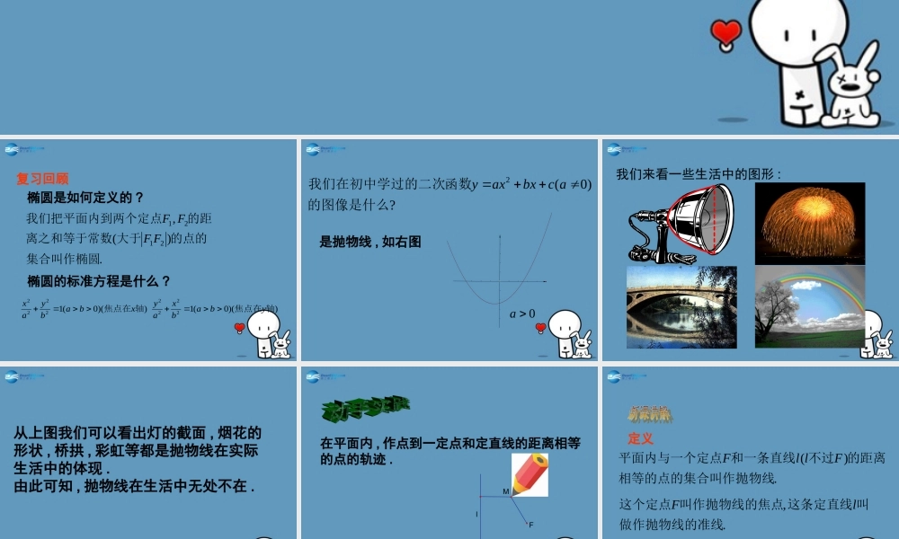 数学 第二章 圆锥曲线 抛物线第一课时课件1 北师大版选修1-1 课件