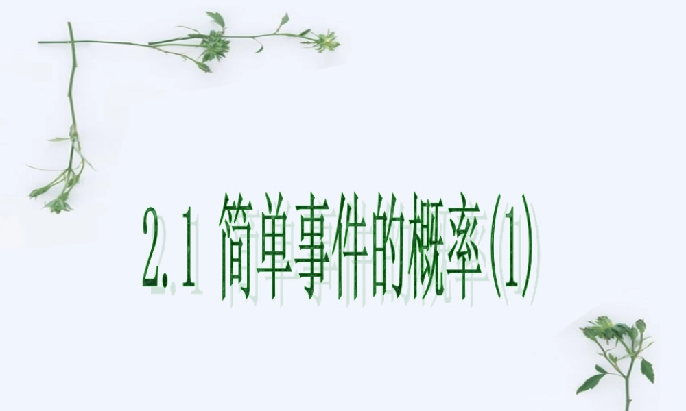 九年级数学简单事件的概率课件一 新课标 浙教版 课件