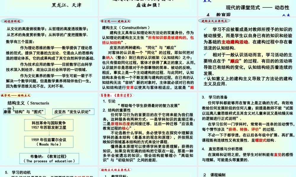 新课程背景下的学科教学 新课标 人教版 课件