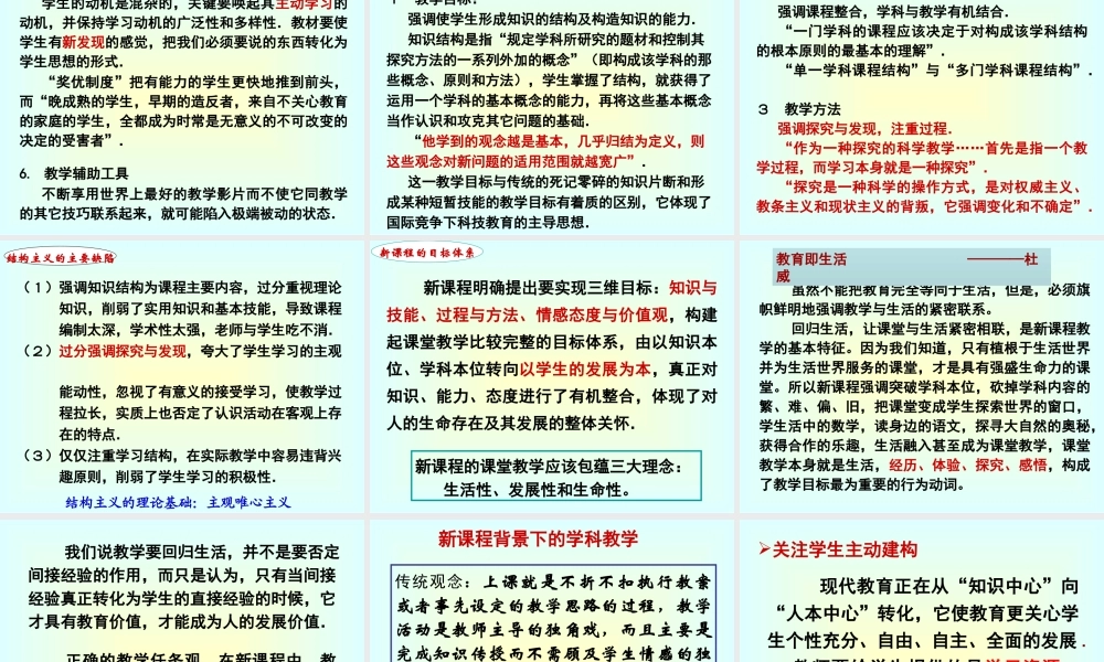 新课程背景下的学科教学 新课标 人教版 课件