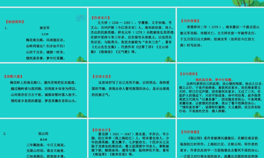 九年级语文下册 第六单元 课外古诗词诵读课件 新人教版 课件