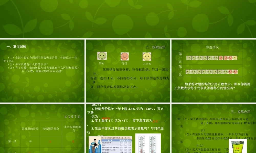 中学七年级数学上册 2.1 有理数课件 (新版)北师大版 课件