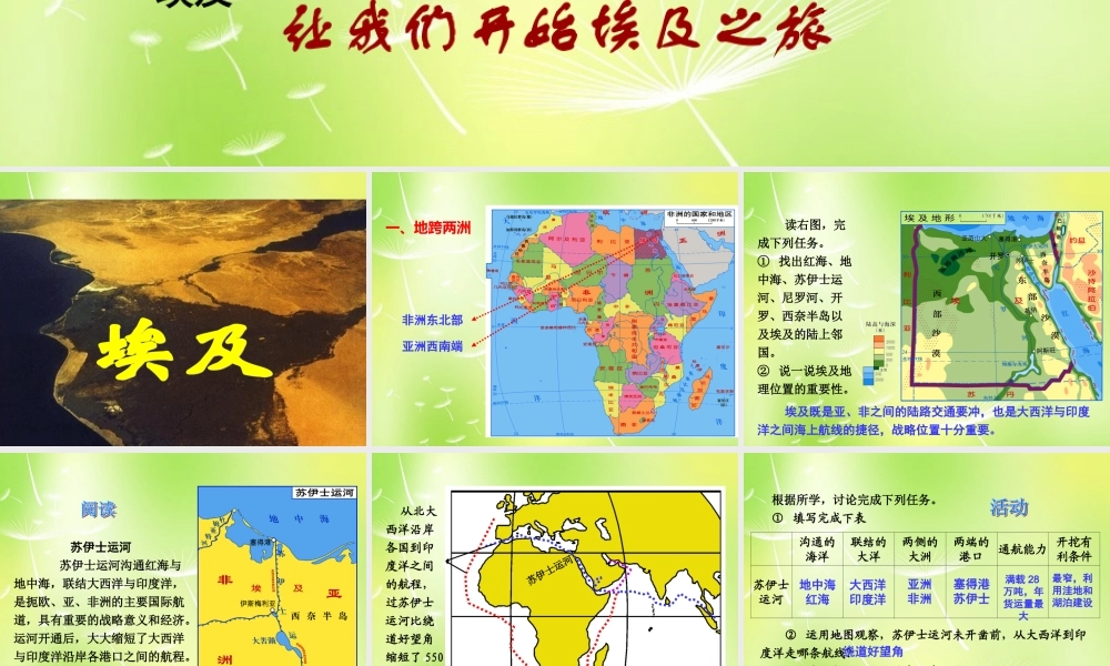 中学七年级地理下册 8.2 埃及课件2 湘教版 课件