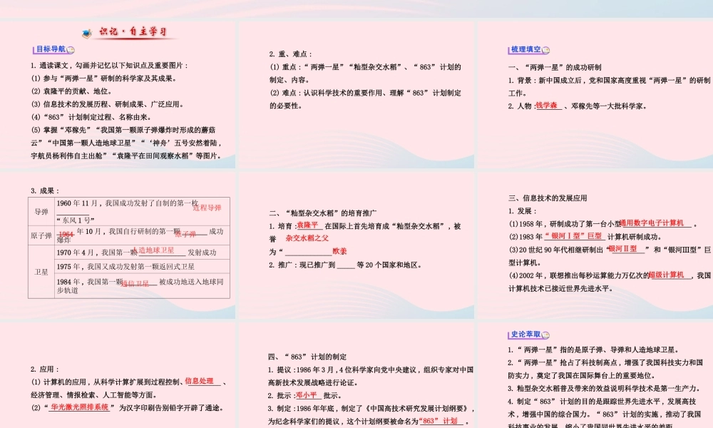 八年级历史下册 第6单元 现代文化与社会生活 第21课 现代科学技术之花课件 岳麓版 课件