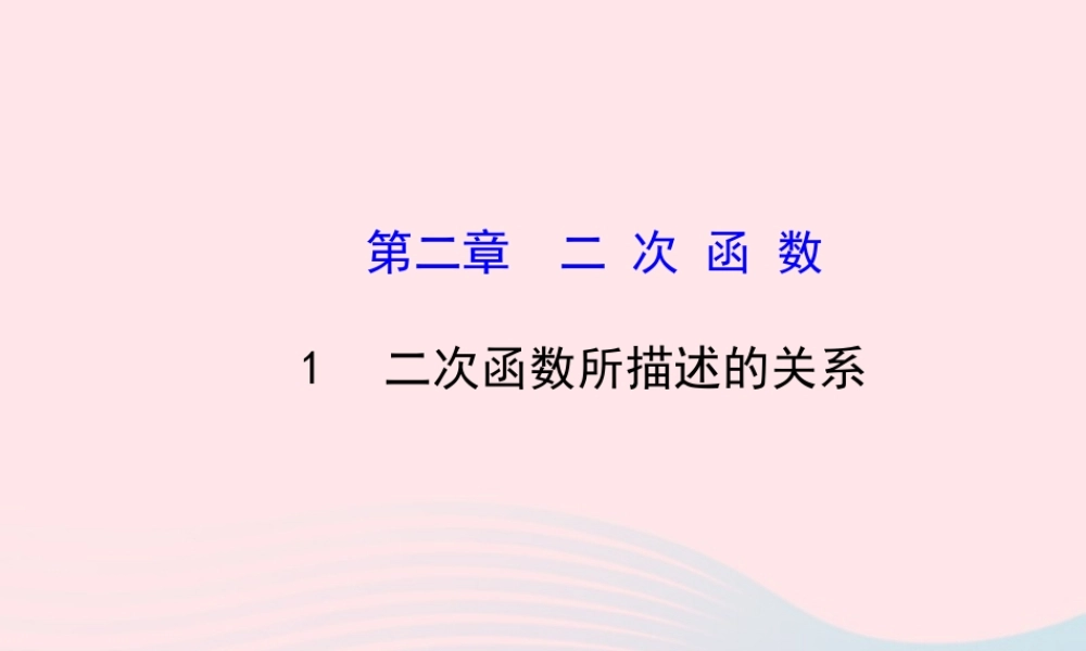 九年级数学下册 第二章二次函数 1 二次函数所描述的关系习题课件 北师大版 课件