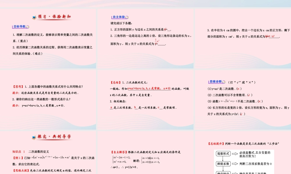 九年级数学下册 第二章二次函数 1 二次函数所描述的关系习题课件 北师大版 课件