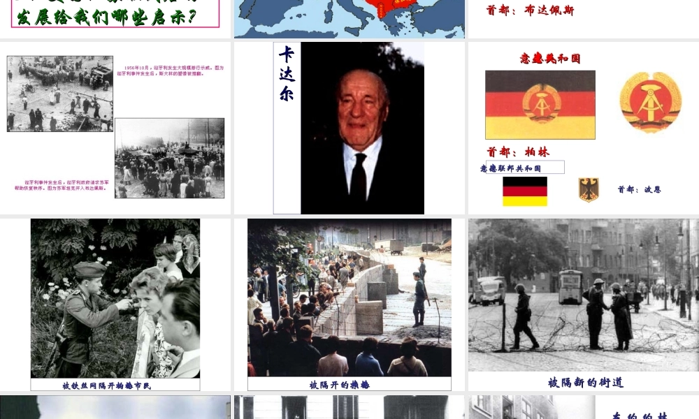 九年级历史东欧社会主义国家的改革与演变1课件