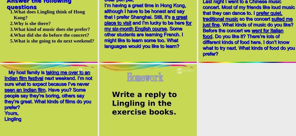 九年级英语上册 Unit 6(I like music that I can dance too)Period 3 课件 人教新目标版 课件