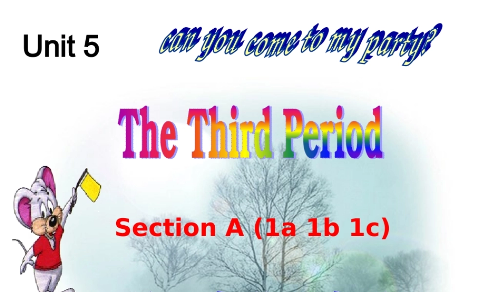 八年级英语 Unit5 Can you come to my party period 3课件 人教版 课件