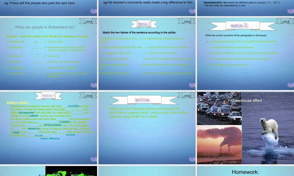 八年级英语下册 Unit 8 A green world Reading课件2 (新版)牛津版 课件