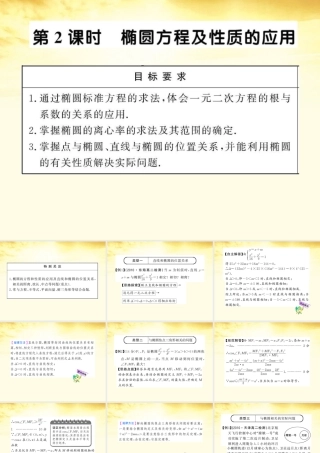 数学 2.2.2.2 椭圆方程及性质的应用课件 苏教版选修1-1  课件