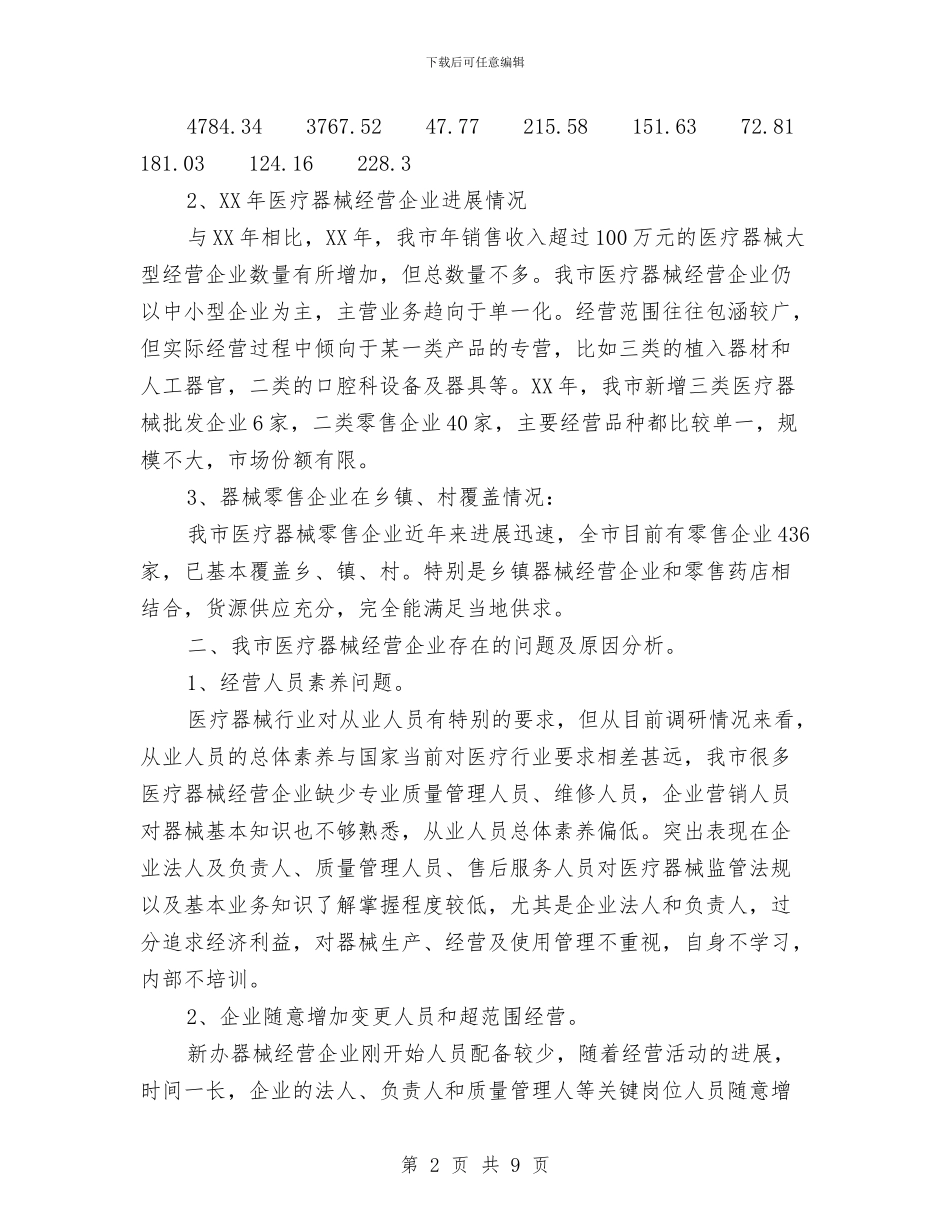 市医疗器械经营企业现状的调研报告与市发展和改革局局长就职演讲稿范文汇编_第2页