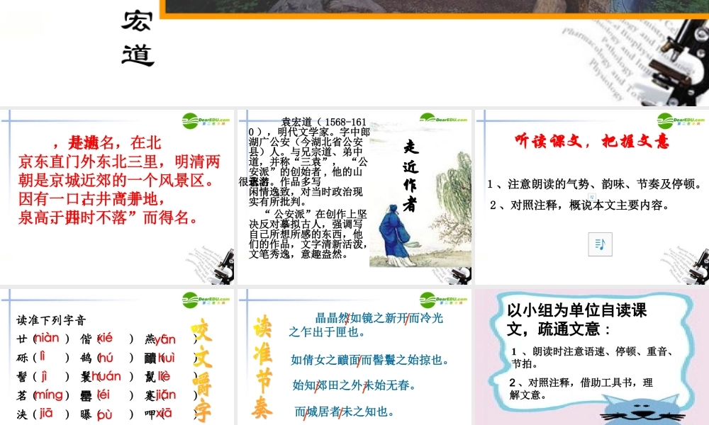 八年级语文下册 第六单元之(满井游记)课件 新人教版 课件