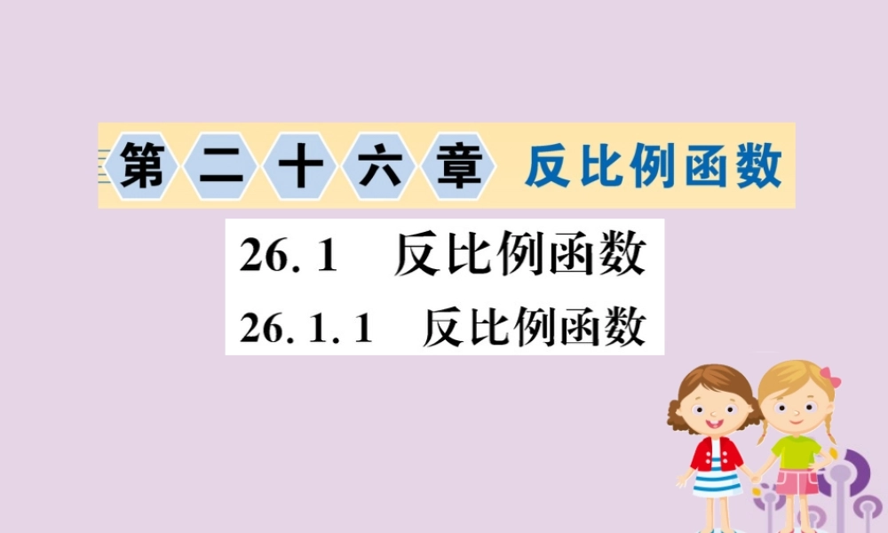 九年级数学下册 第二十六章 反比例函数 261 反比例函数 2611 反比例函数训练课件 (新版)新人教版 课件