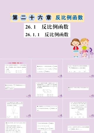九年级数学下册 第二十六章 反比例函数 261 反比例函数 2611 反比例函数训练课件 (新版)新人教版 课件