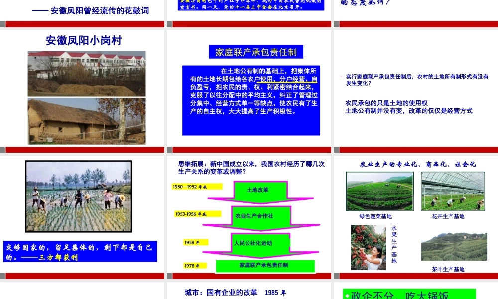 八年级历史下册 第9课改革开放课件 北师大版 课件