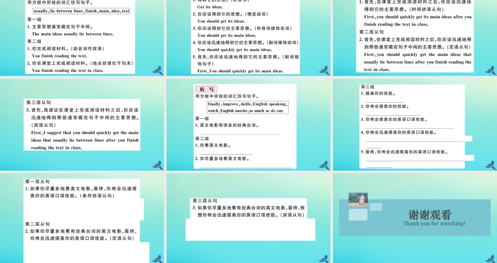 九年级英语全册 Unit 1 How can we become good learners单元仿句专项习题课件 (新版)人教新目标版 课件