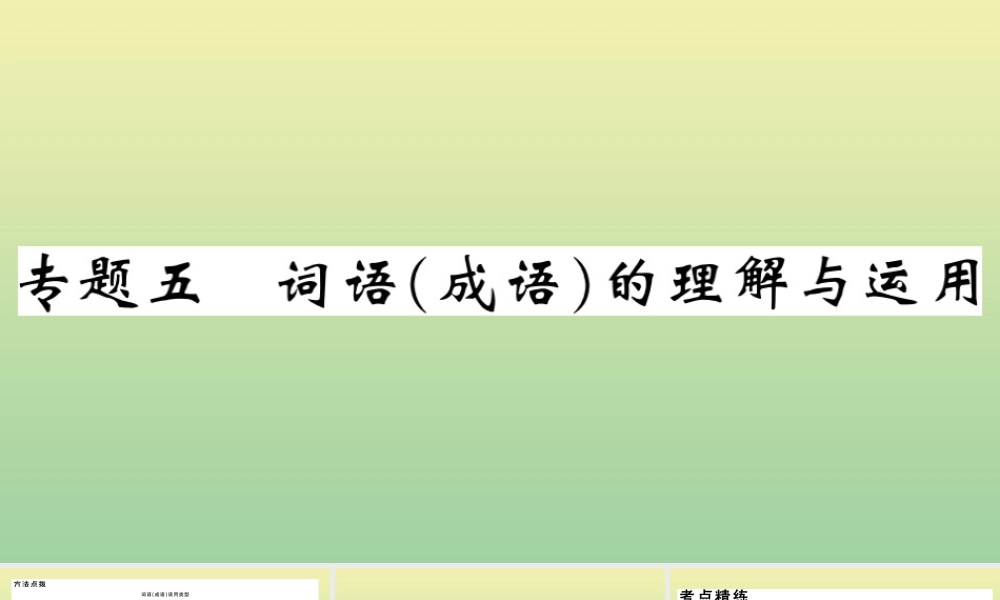 九年级语文上册 期末复习专题五 词语(成语)的理解与运用作业课件 新人教版 课件