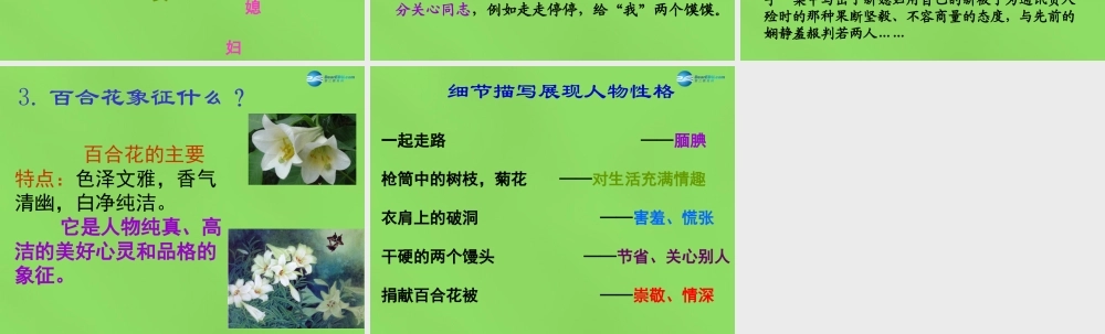九年级语文下册 15 百合花课件 语文版 课件
